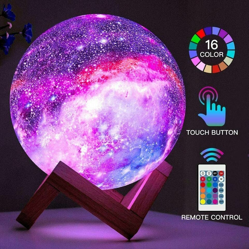 Nzmartys Printed 3D Galaxy Moon Lamp