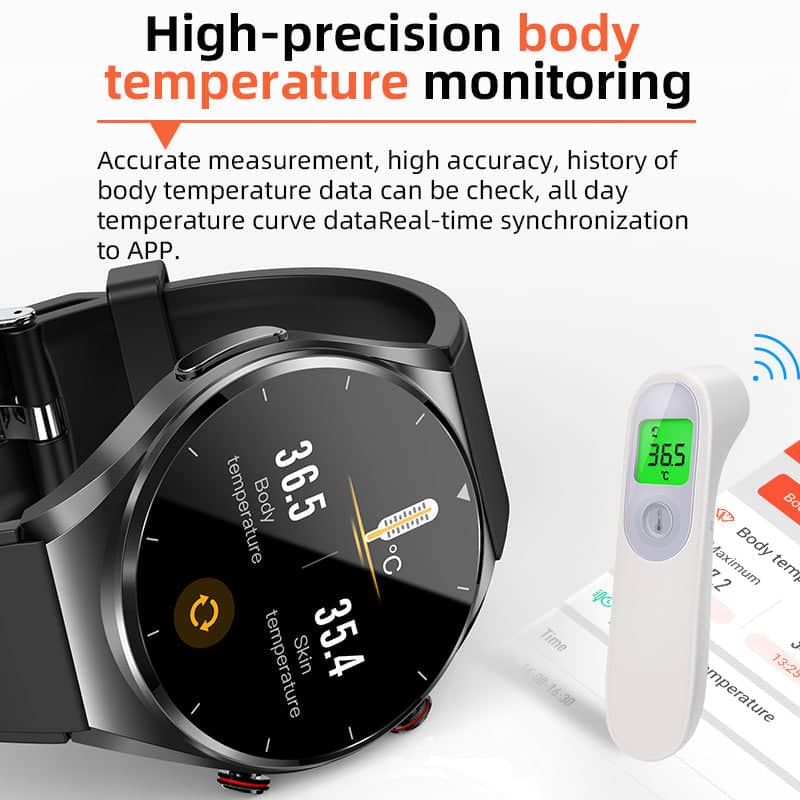 HealthSync Smartwatch - One-Click Blood Sugar, Blood Pressure, Heart Monitoring and More