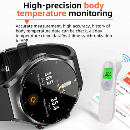 HealthSync Smartwatch - One-Click Blood Sugar, Blood Pressure, Heart Monitoring and More