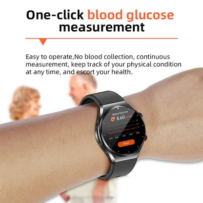 HealthSync Smartwatch - One-Click Blood Sugar, Blood Pressure, Heart Monitoring and More
