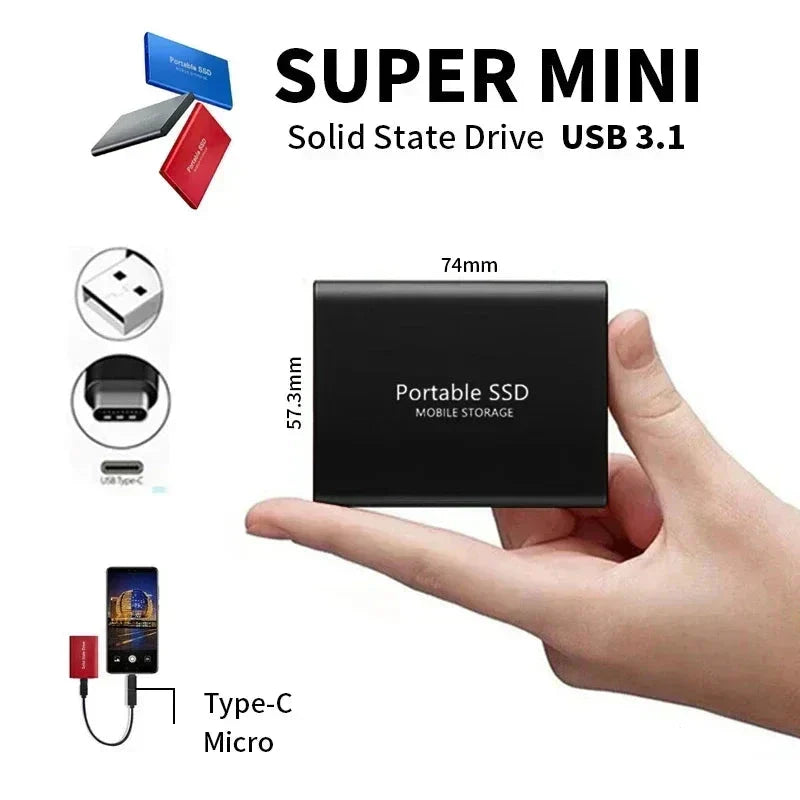 Super Fast External SSD 2TB - Mini SSD High-Speed Storage For Laptop A ...